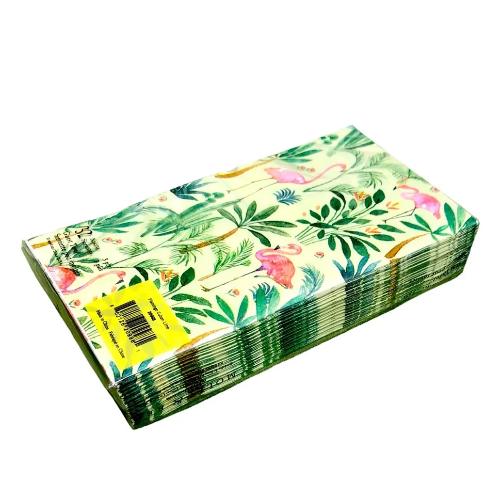 Molly & Rex Flamingo Cuban Lime Guest Towel Paper Napkins (20998), 32 ct